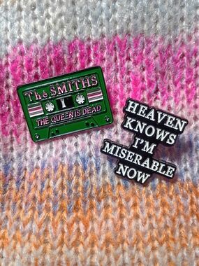 The Smiths Metal Lapel Pin Set Two Cassette Tape Queen Is Dead I'm Miserable Now